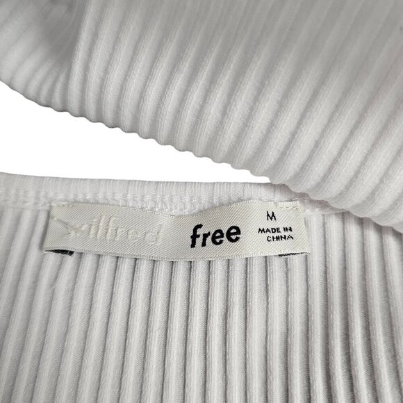 Aritzia Wilfred Free Signe Halter Top, Ribbed, White, Cropped, Size Medium - Picture 7 of 8